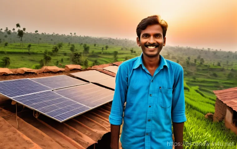 신재생에너지발전설비 취업 성공 사례 - **The Spark of Solar Light in Rural India**
    A vibrant, heartwarming scene in a bustling rural In...
