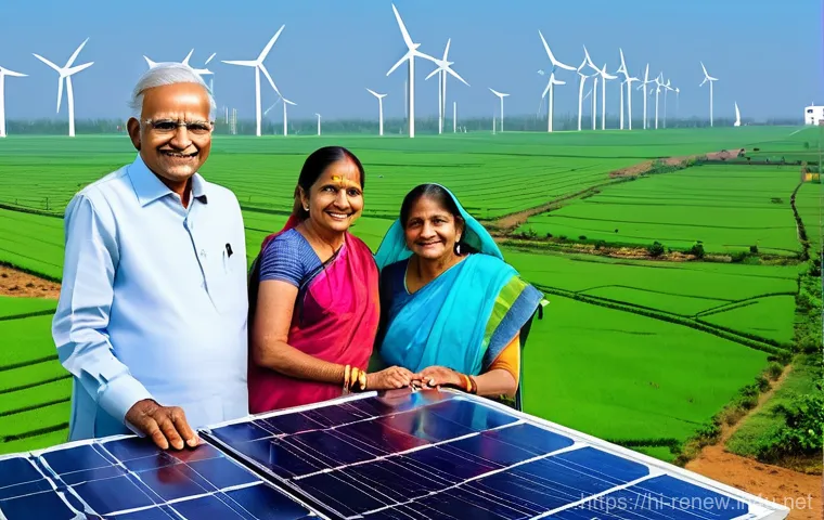 신재생에너지발전설비 연봉 데이터 통계 - **Prompt 2: Collaborative Renewable Energy Project Management**
    "A vibrant, high-definition imag...