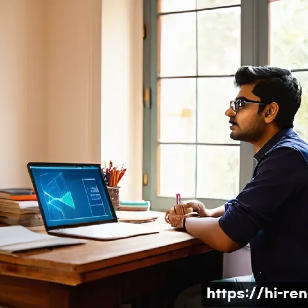 신재생에너지발전설비 자격증을 위한 독학 방법 - A young Indian student sitting at a wooden desk in a cozy home study room, surrounded by open textbo...